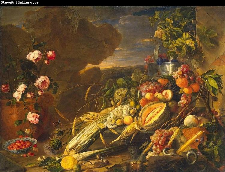 Jan Davidsz. de Heem Fruit and a Vase of Flowers